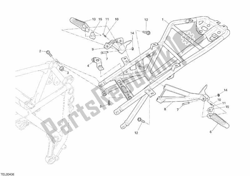 Alle onderdelen voor de Achterframe van de Ducati Superbike 848 USA 2008
